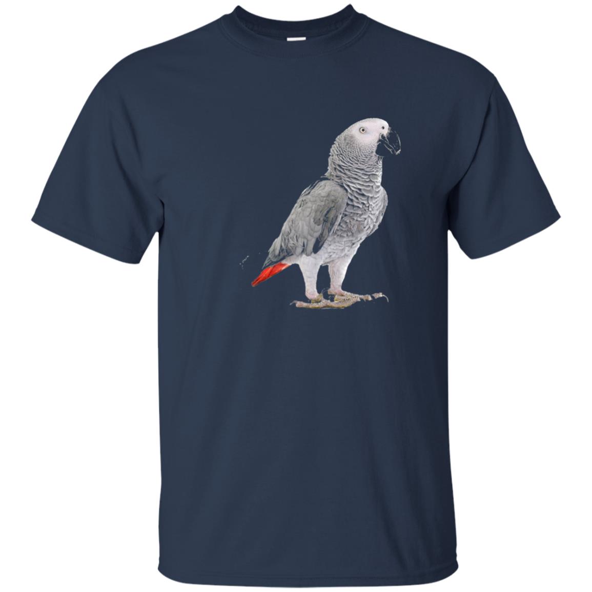 Funny African Grey Parrot Bird T-shirt Navy