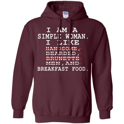 I Am Simple Woman I Like Breakfast Food Shirt Maroon