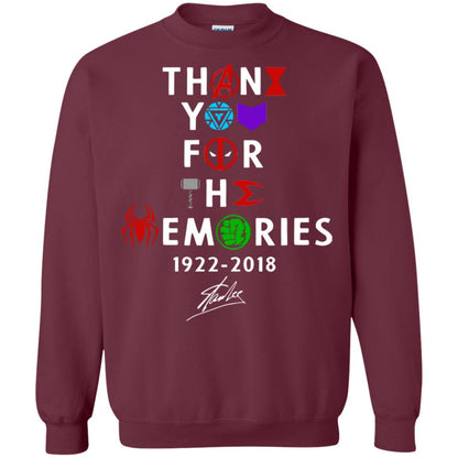 Thank You For The Memories Stan Lee Movie Hero Fan Shirt Maroon