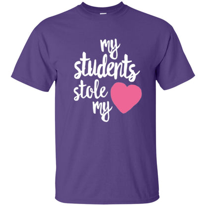 Valentine_s Day T-shirt My Students Stole My Heart Purple