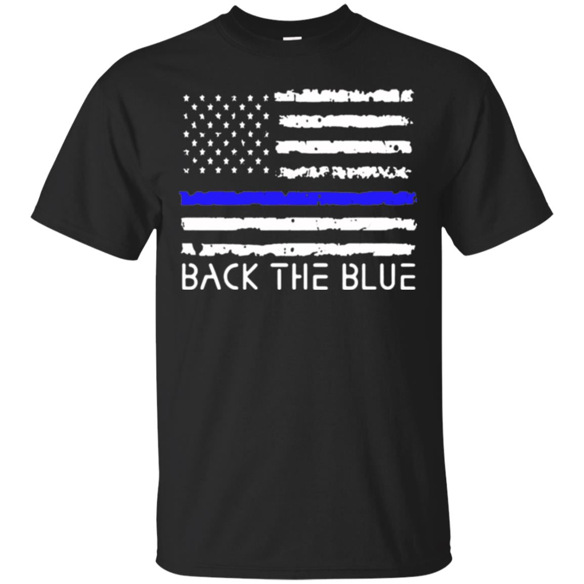 Thin Blue Line T-shirt Back The Blue Black