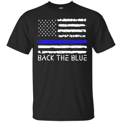 Thin Blue Line T-shirt Back The Blue Black