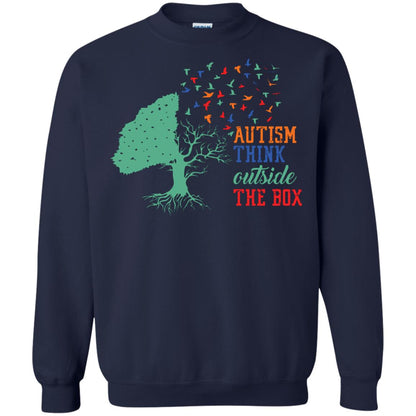 Autism Think Outside The Box Autism Awearness T-shirt Navy