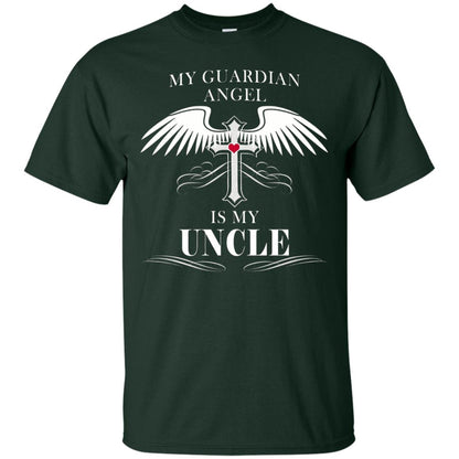 Uncle T-shirt My Guardian Angel Is My Uncle Forest Green