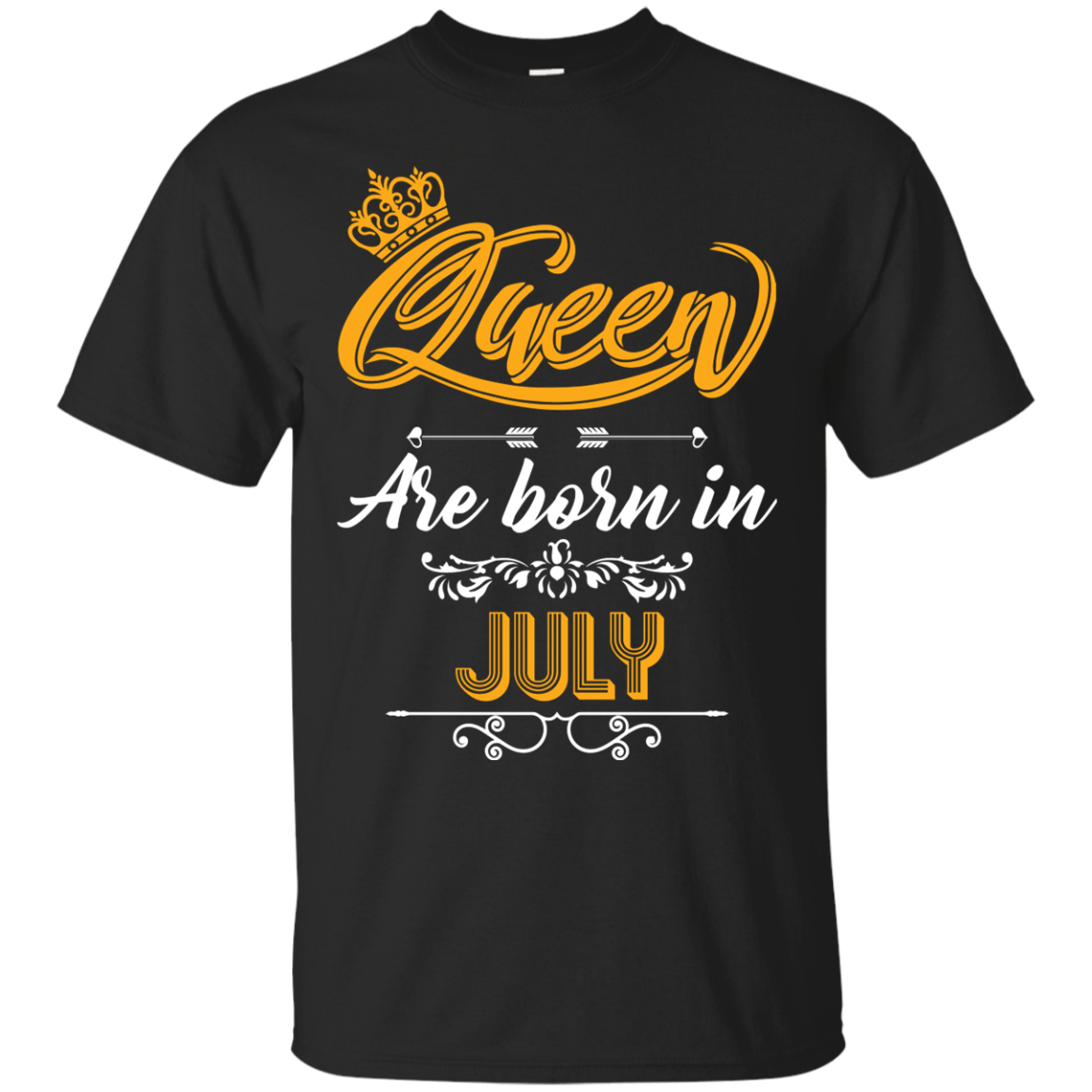Brithday T-Shirt Queen Are Born In July Black