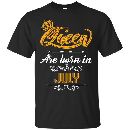 Brithday T-Shirt Queen Are Born In July Black