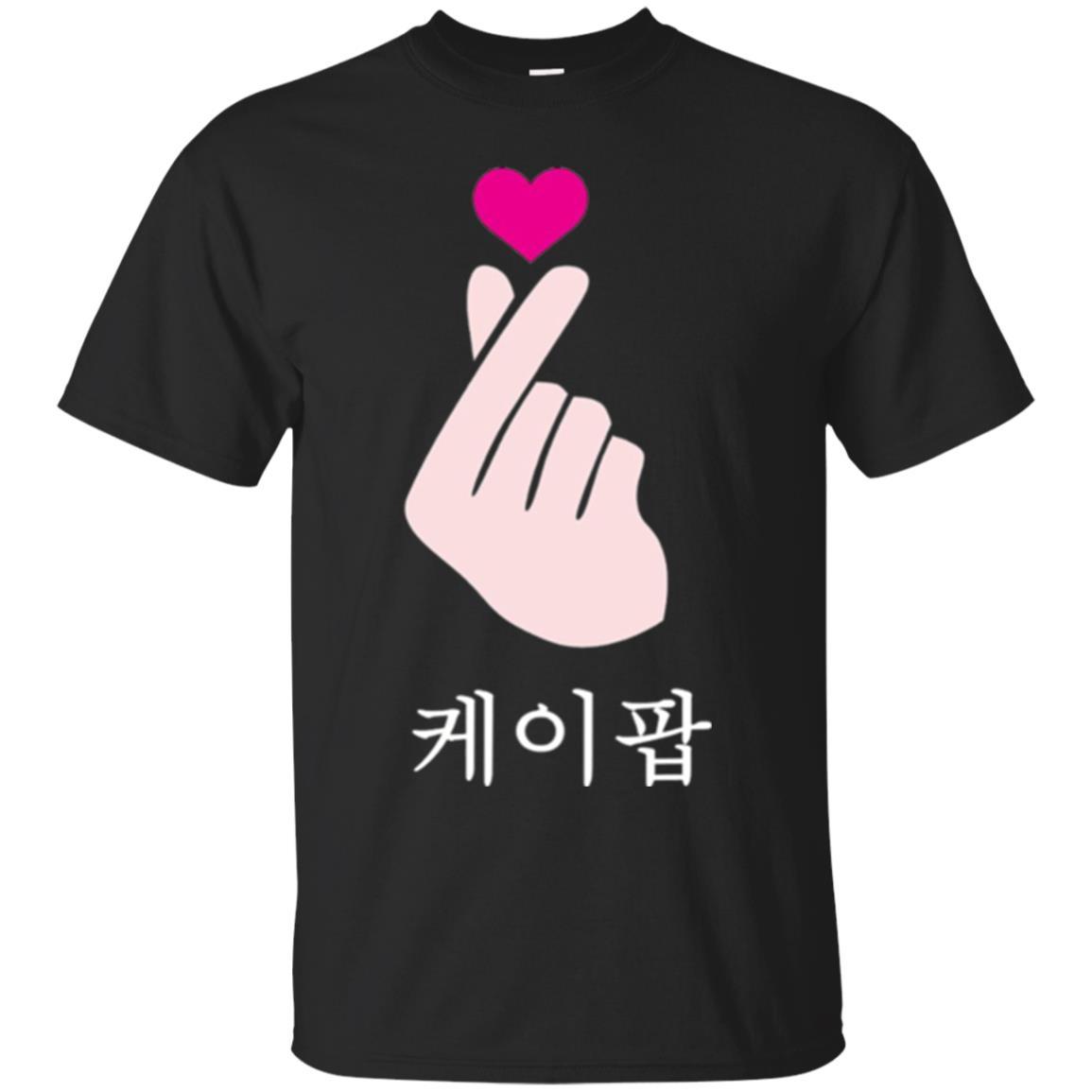 K-pop T-shirt Hand Symbol Cute Korean Music Black