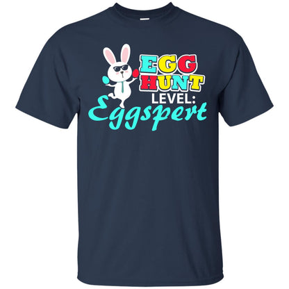 Egg Hunt Level Eggspert Easter Holiday T-shirt Navy