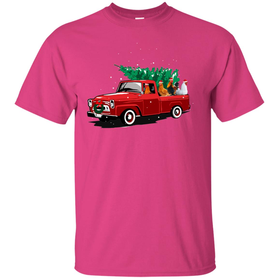 Chickens On Car Merry Christmas Gift Shirt For Mens Womens Heliconia