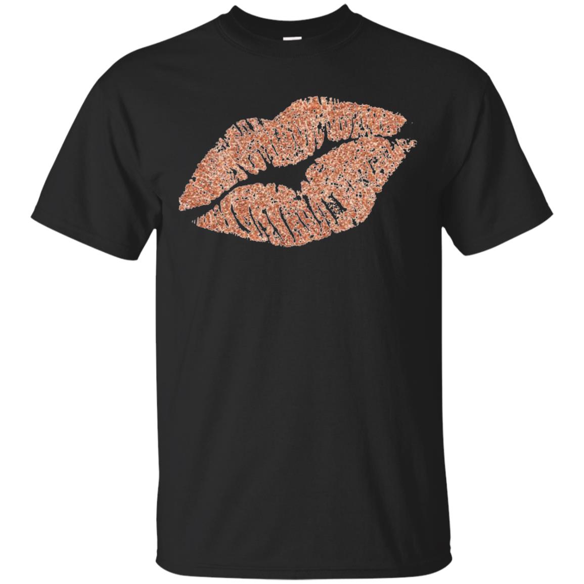 Rose Gold Lipstick Kiss Shirt Black
