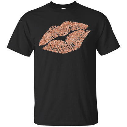 Rose Gold Lipstick Kiss Shirt Black