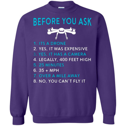 Funny Drone T-shirt Before You Ask Purple
