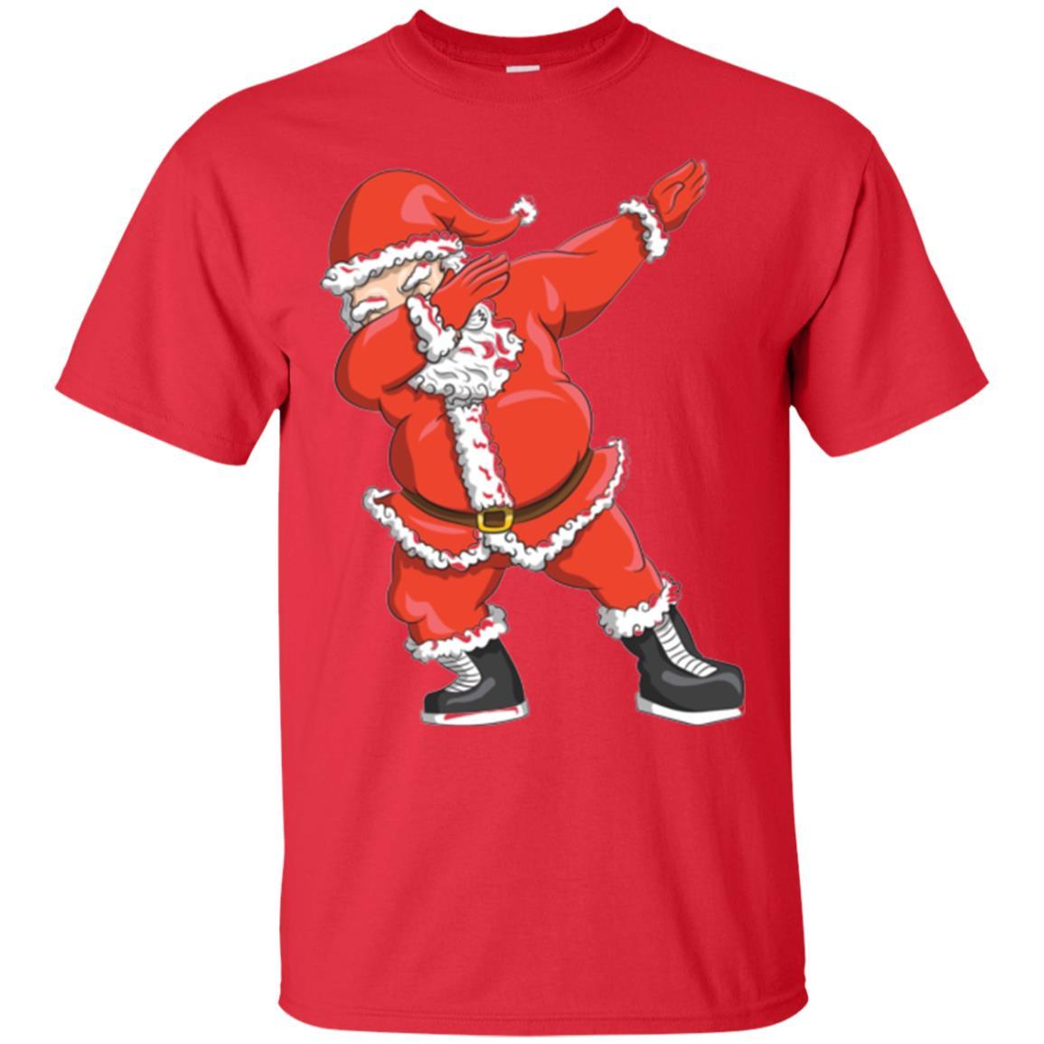Funny Christmas T-shirt Dabbing Santa Claus Red