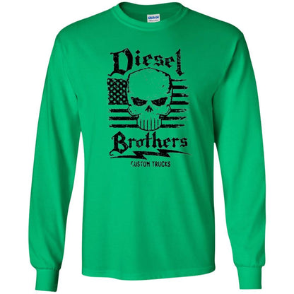 Diesel Brothers Custom Trucks Skull Usa Flag T-shirt