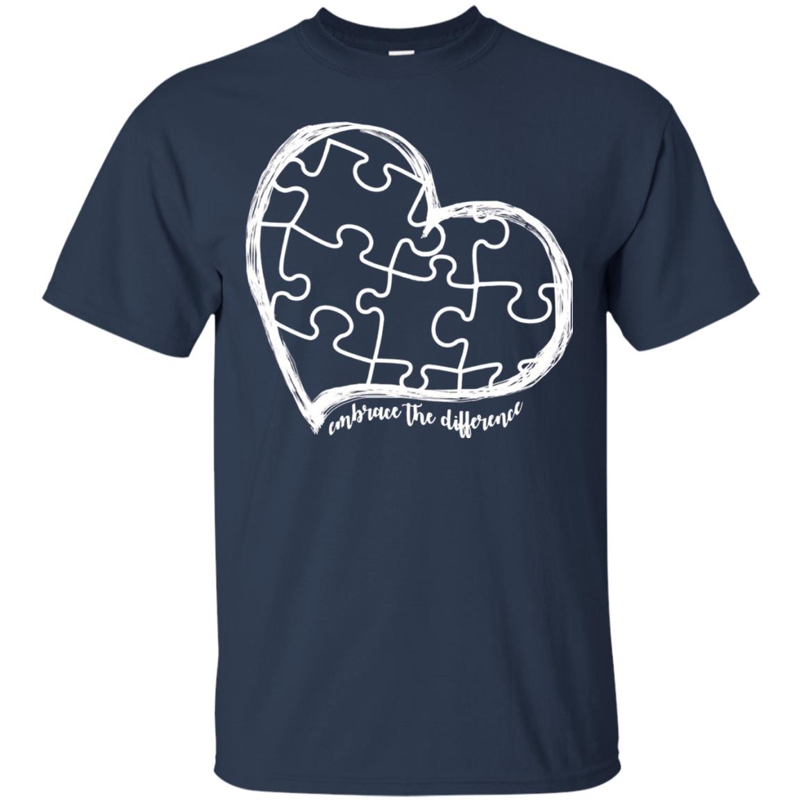 Autism Awareness Embrace Differences Shirt Navy