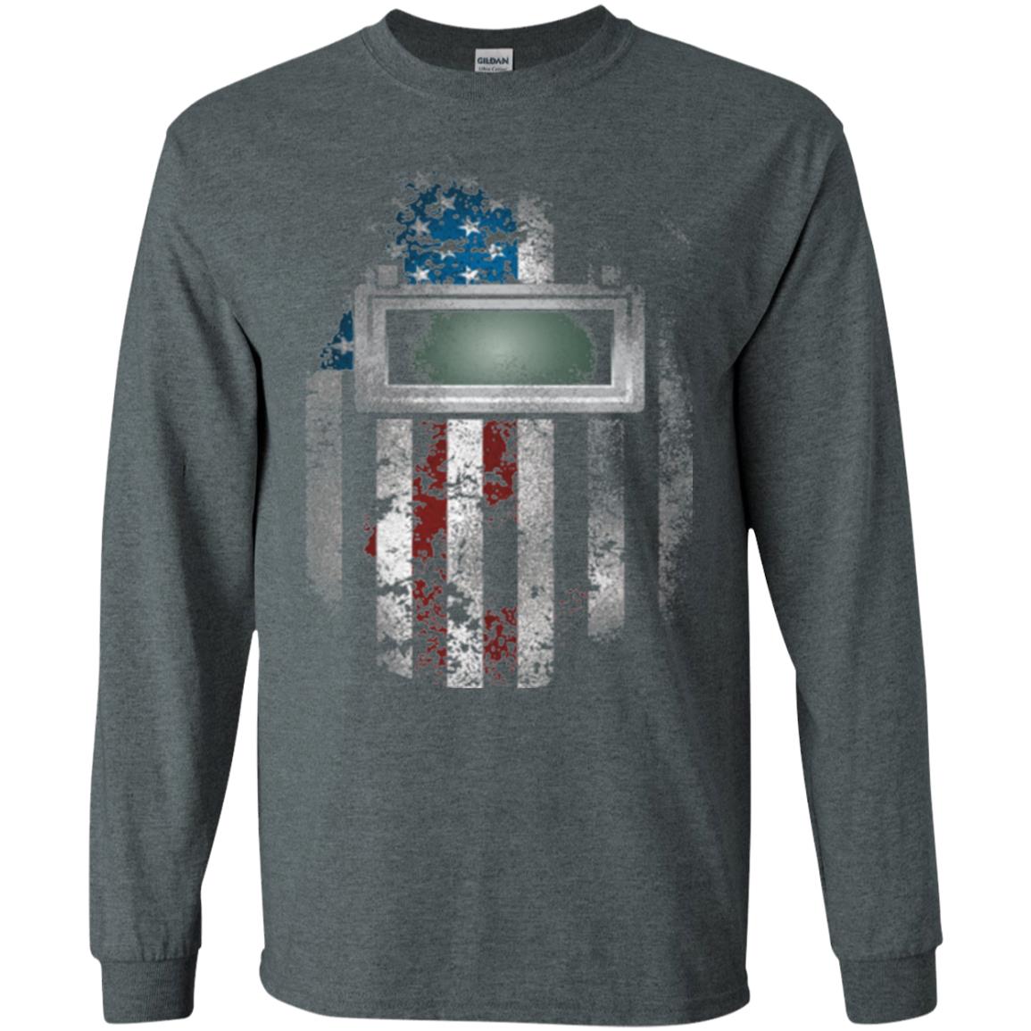 Welder Gift Shirt American Welding Hood Gift T-shirt Dark Heather