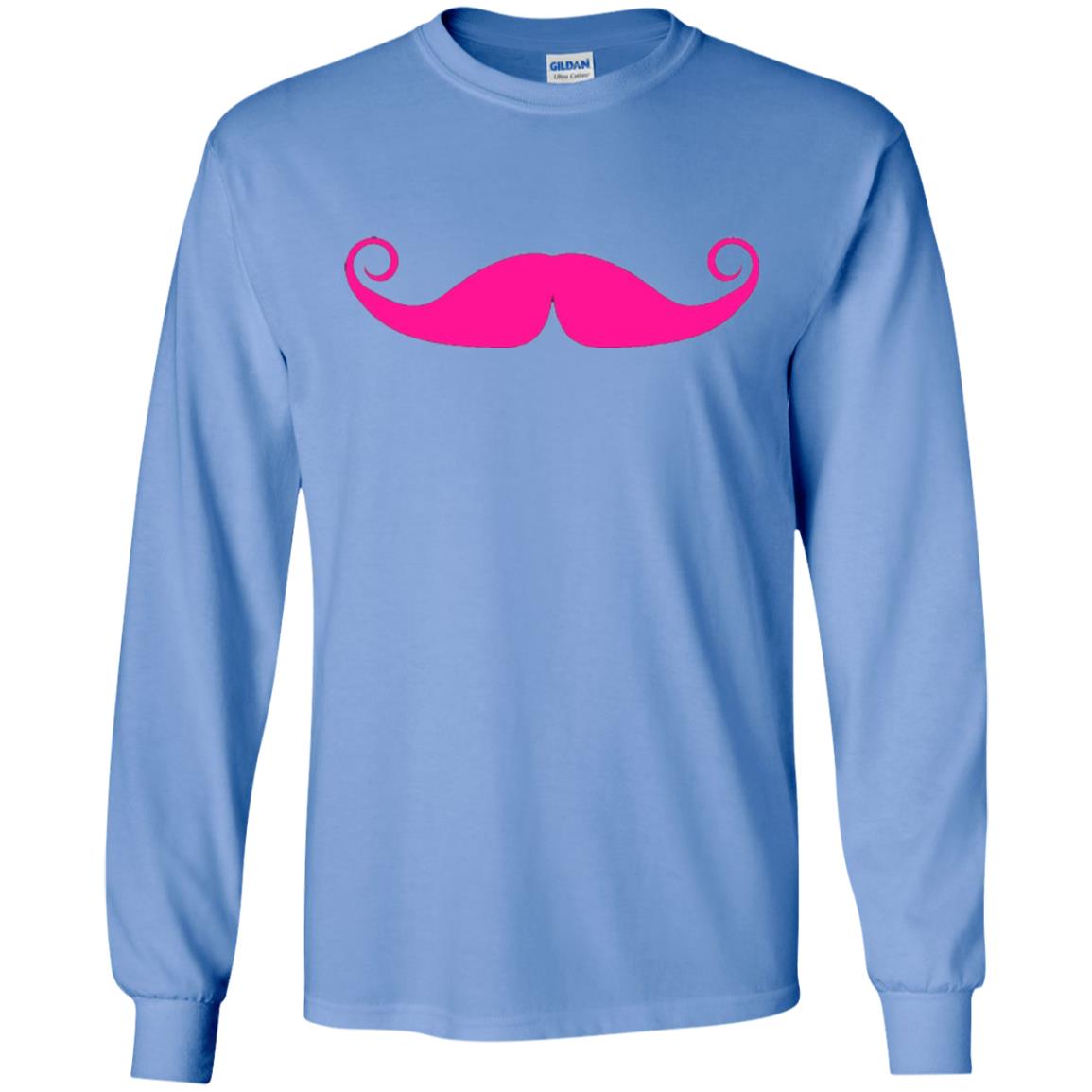 Pink Mustache T-shirt Funny Gift For Men Carolina Blue