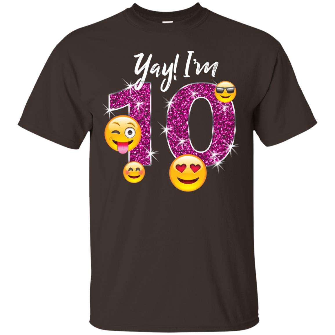 Funny Emoji Birthday 10th Birthday T-shirt Dark Chocolate