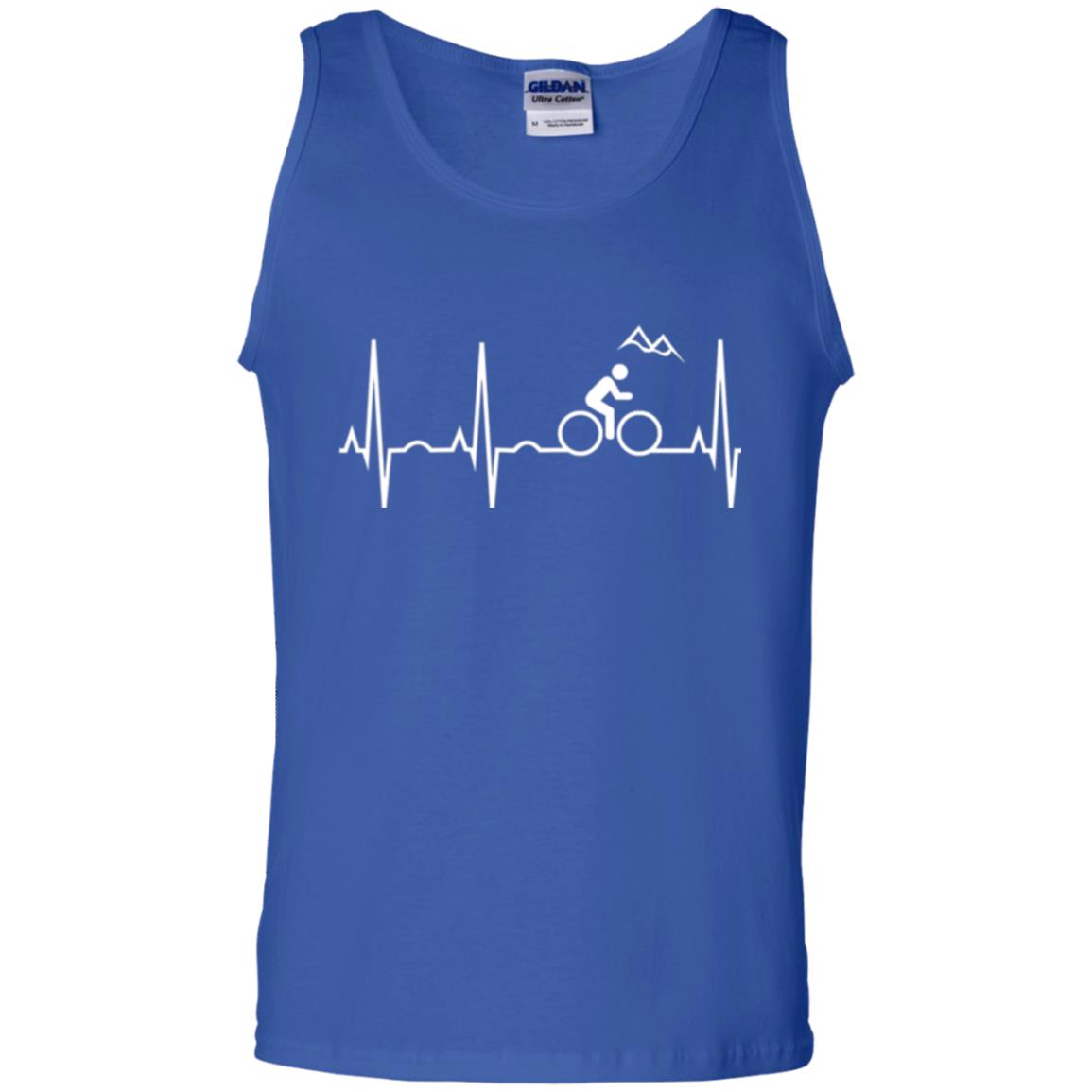 Mountain Bike Heartbeat Mountain Biking T-shirt Royal