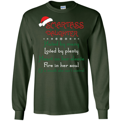 Christmas T-shirt Smartass Daughter Hated By Many Forest Green
