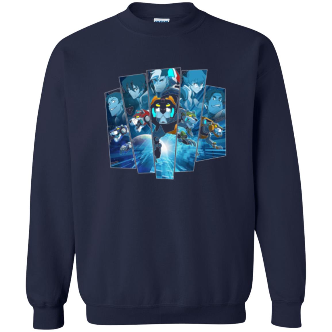 Voltron Legendary Defender 5 Lions In Blue Hue T-shirt Navy