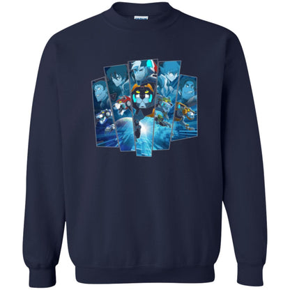 Voltron Legendary Defender 5 Lions In Blue Hue T-shirt Navy