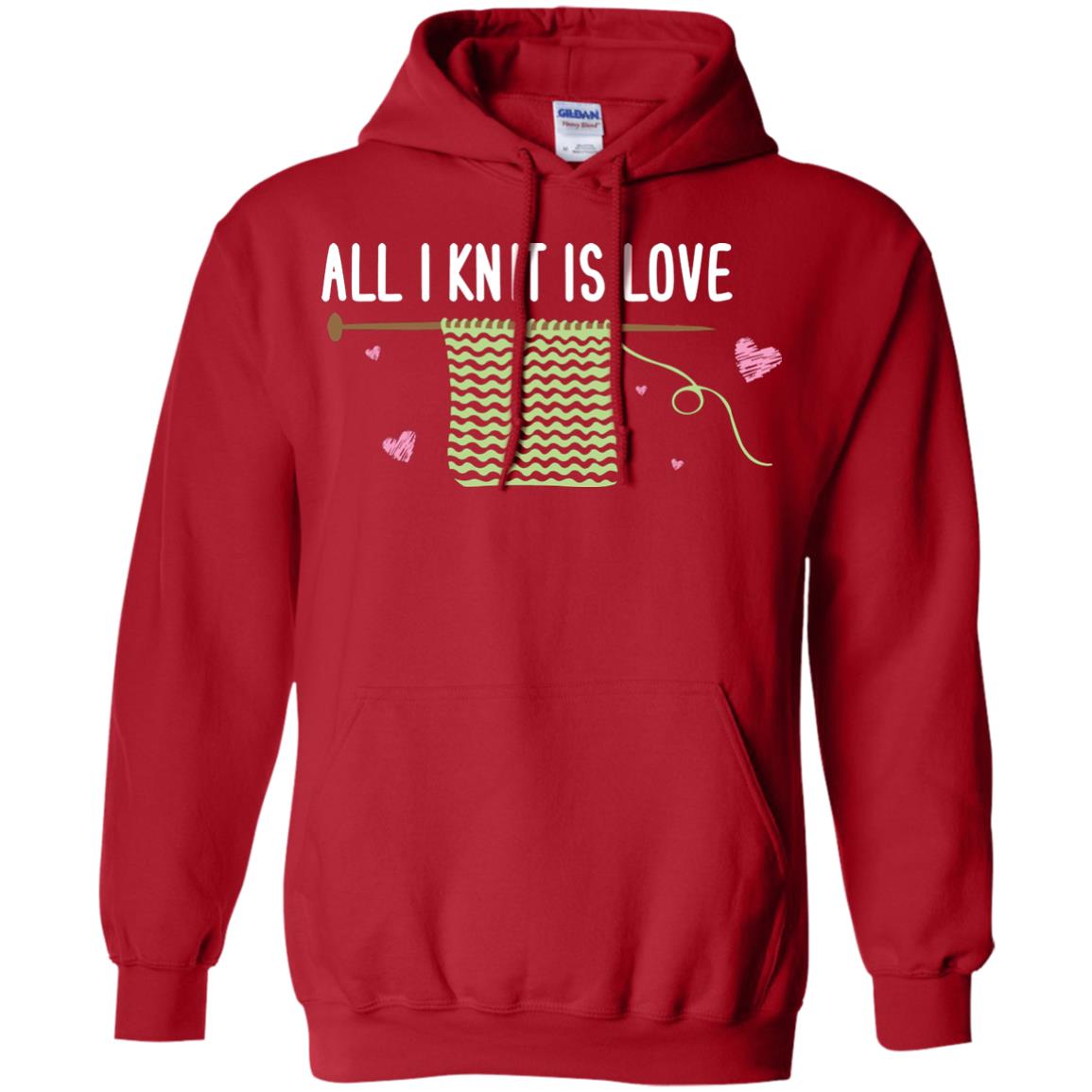 All I Knit Is Love Crocheting Lover Shirt Red