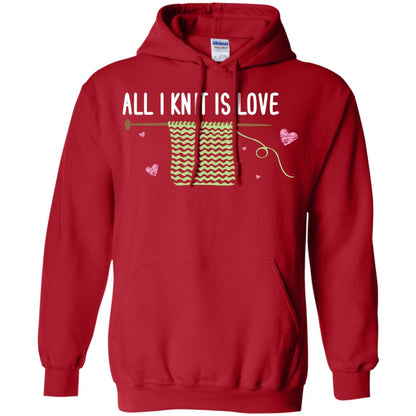 All I Knit Is Love Crocheting Lover Shirt Red
