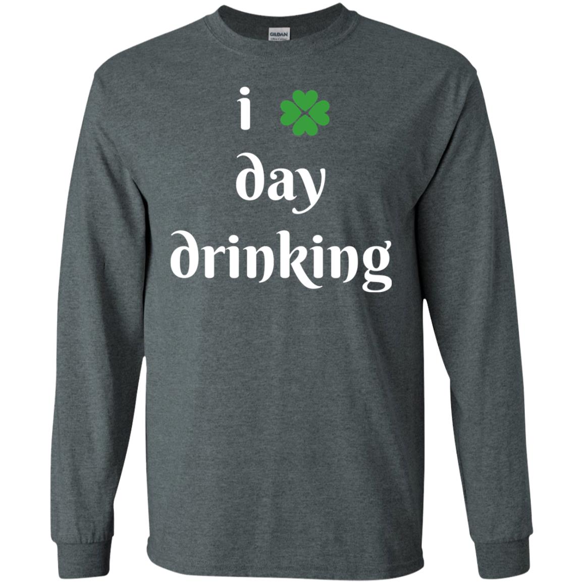 I Day Drinking Funny St Patricks Day T-shirt Dark Heather