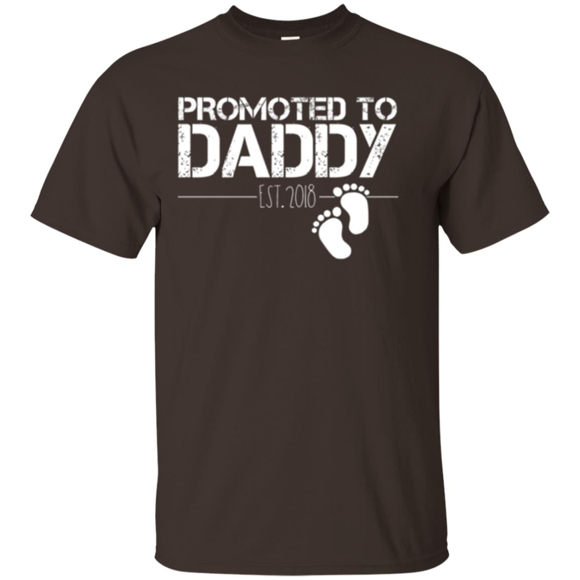 Promoted To Daddy Est 2018 New Daddy T-shirt Dark Chocolate