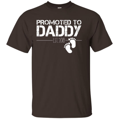 Promoted To Daddy Est 2018 New Daddy T-shirt Dark Chocolate
