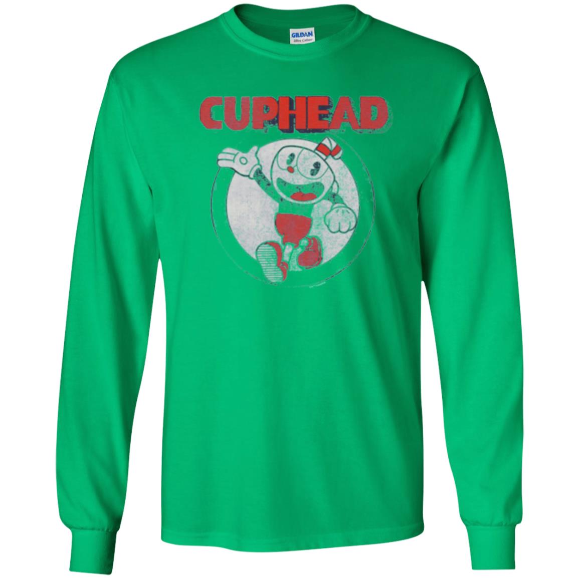 Cuphead T-shirt Cuphead Waving Circle Portrait Irish Green
