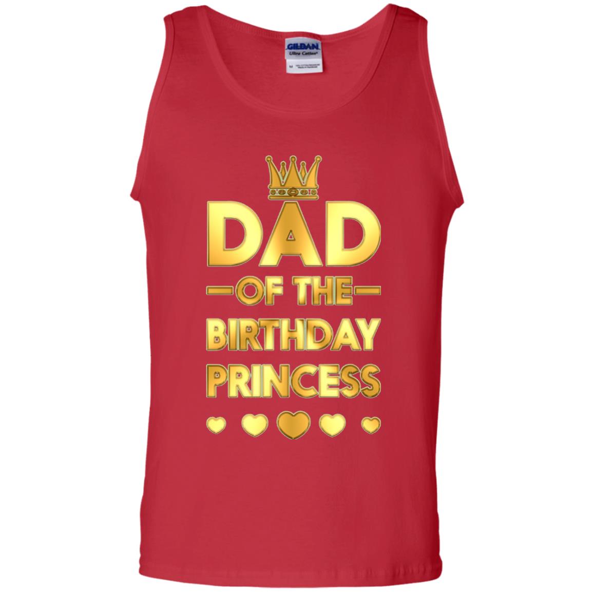 Dad Of The Birthday Princess Family T-shirt Red