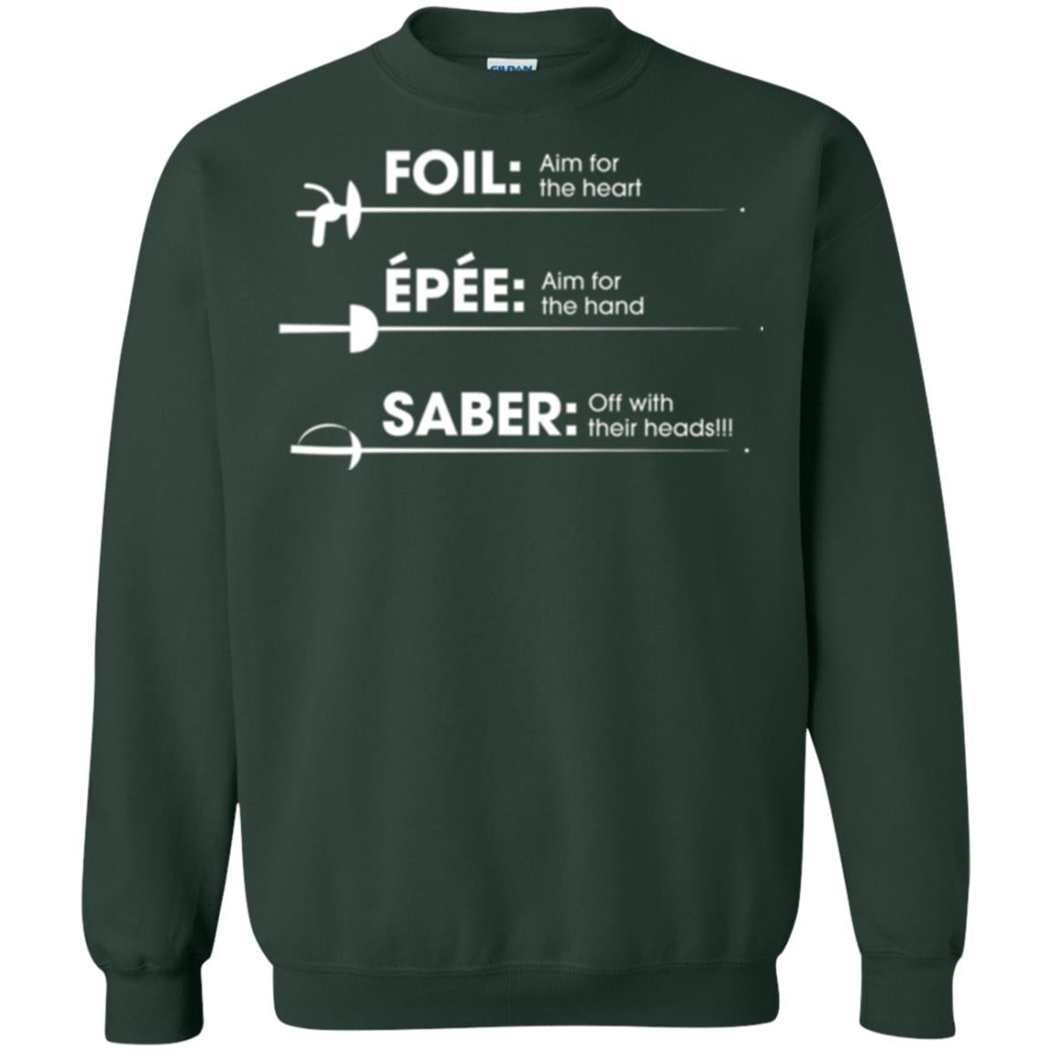 Fencing T-shirt Foil Saber Definition Forest Green
