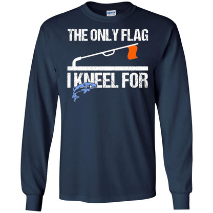 Fishing Lovers T-shirt The Only Flag I Kneel For Navy
