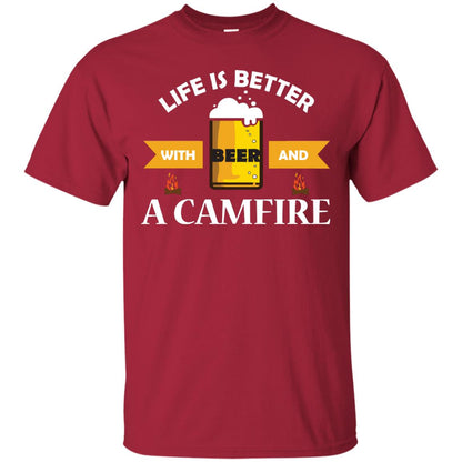 Life Is Better With Beer And A Camfire Shirt Cardinal