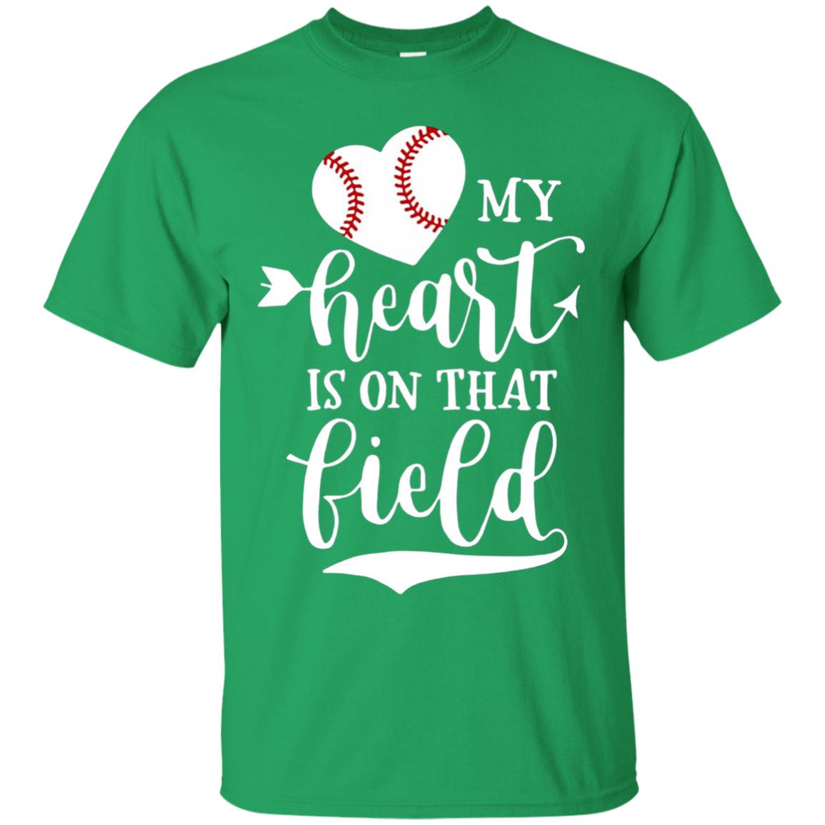 My Heart Is On That Field Softball Mom Shirt Irish Green