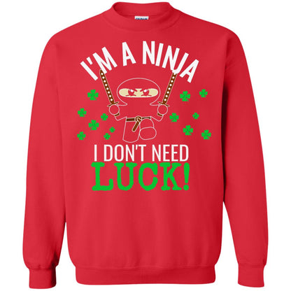 Ninja Luck Green St. Patrick_s Day T-shirt Red