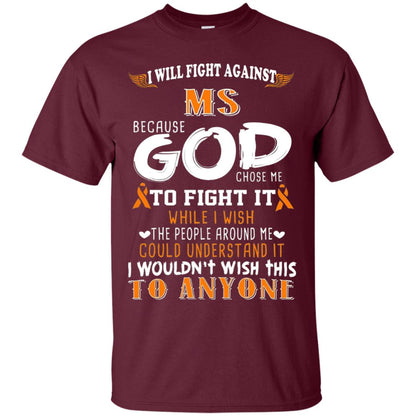 Ms Awareness T Shirt Multiple Sclerosis Shirt Maroon