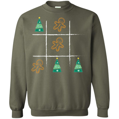 Christmas T-shirt Tic Tac Toe Board Game Military Green