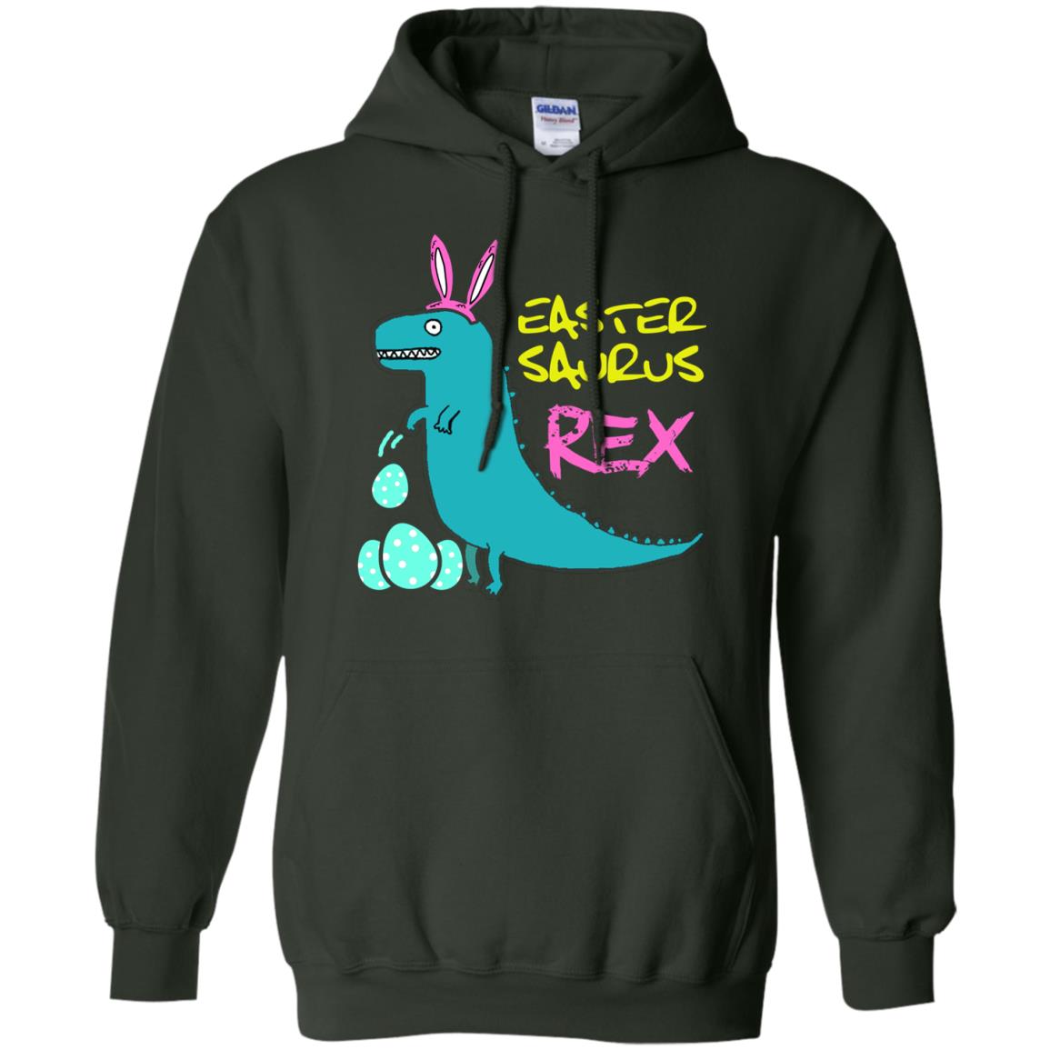 Easter Saurus Trex Bunny Dinosaur T-shirt Forest Green