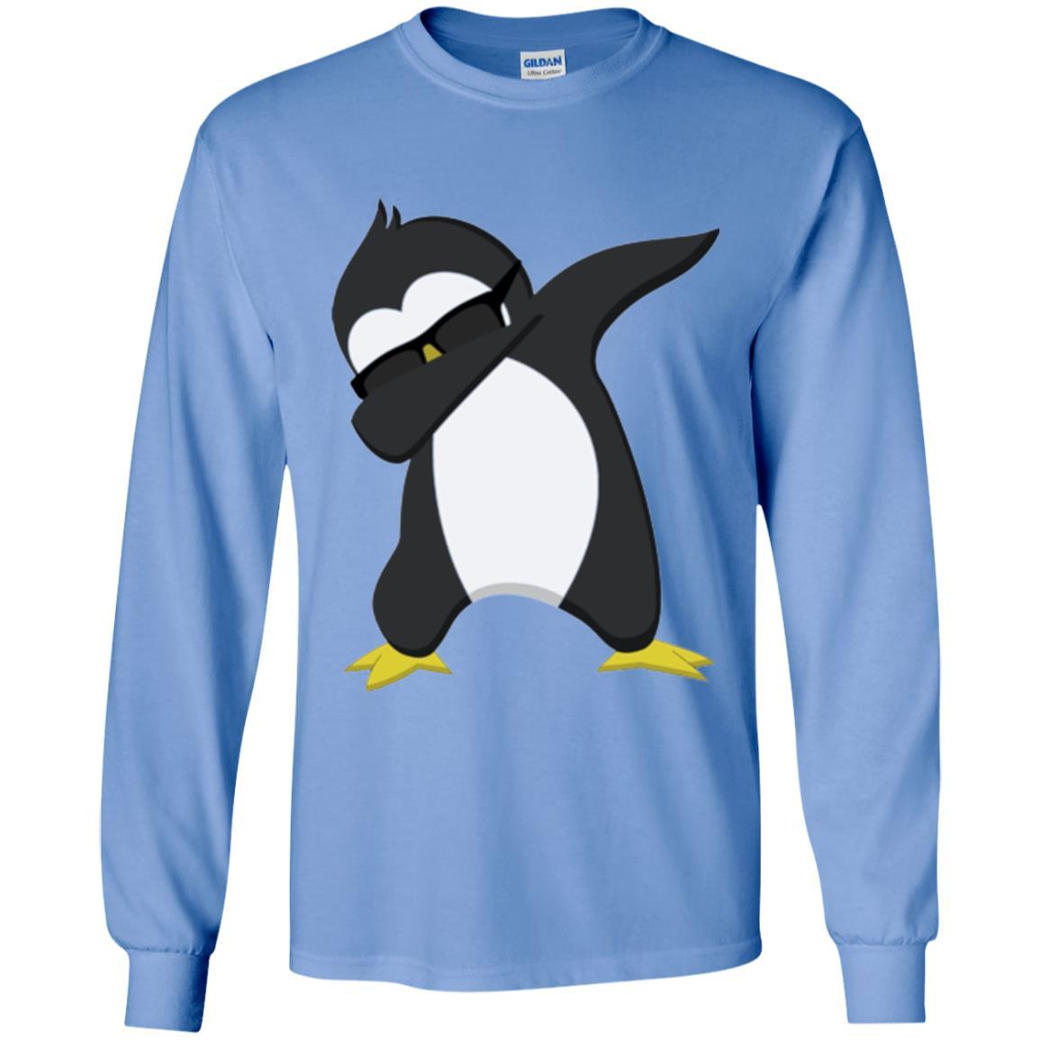 Chirstmas T-shirt Dabbing Penguin Carolina Blue