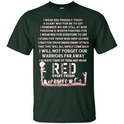 Red Friday Military T-shirt Wear Red Friday Forest Green
