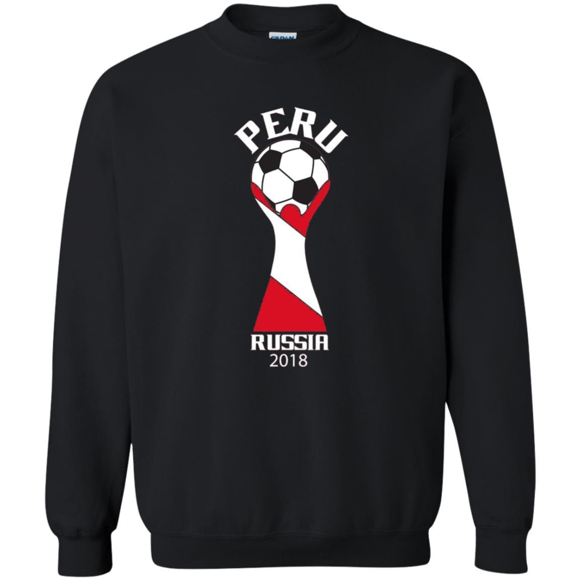 Football Lovers T-shirt Peru Russia 2018 Black Small