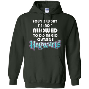 You're Lucky Im Not Allowed To Do Magic Outside Hogwarts Harry Potter Fan T-shirtG185 Gildan Pullover Hoodie 8 oz.