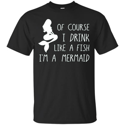 I Drink Like A Fish Im A Mermaid Drinking T-shirt Black