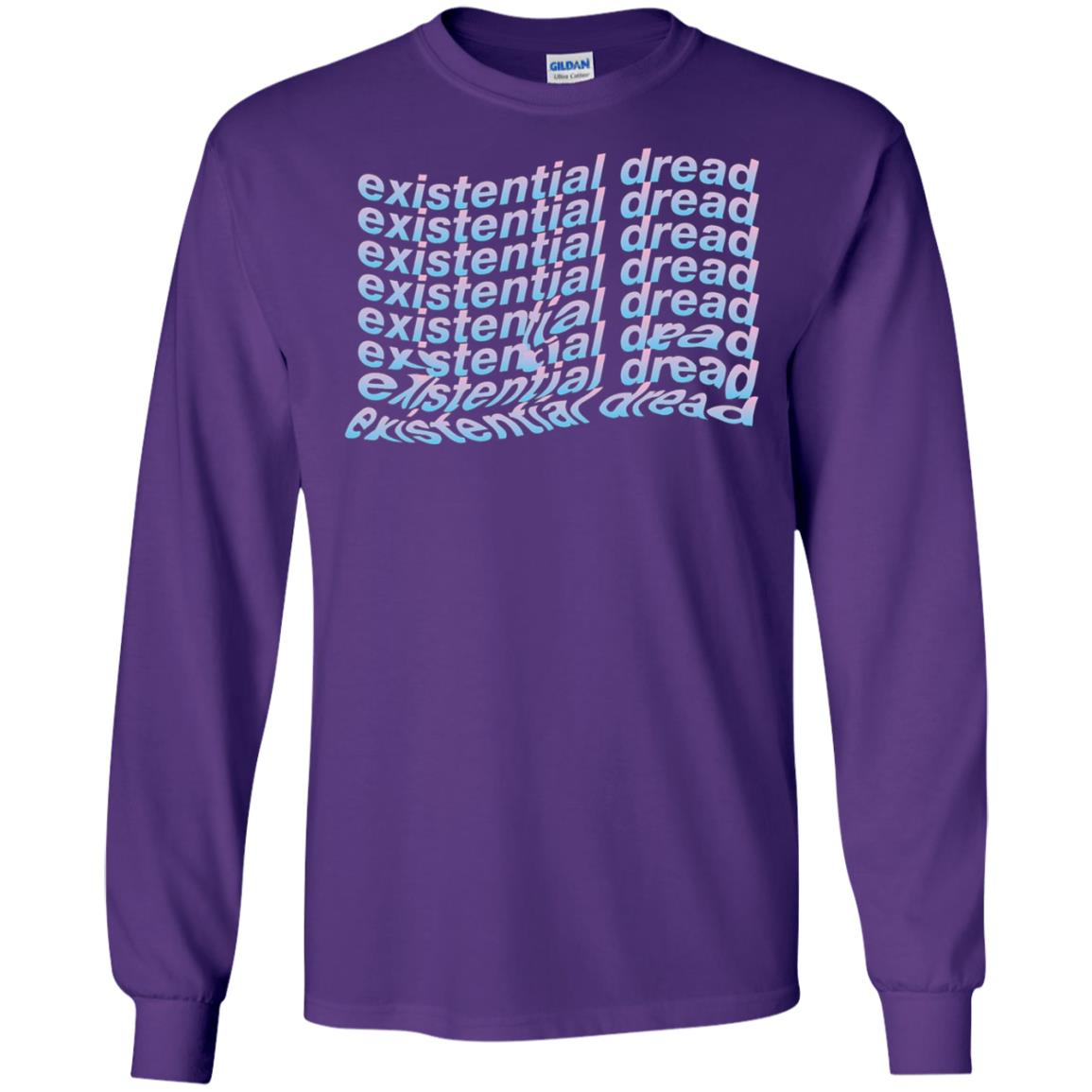 Existential Dread Waves Melting Distortion Aesthetic T-shirt Purple