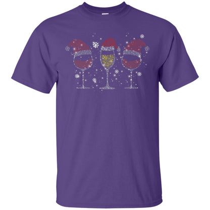 Red Wine And Sparkling Wine Glasses Christmas Gift Drinking Lovers Shirt Purple