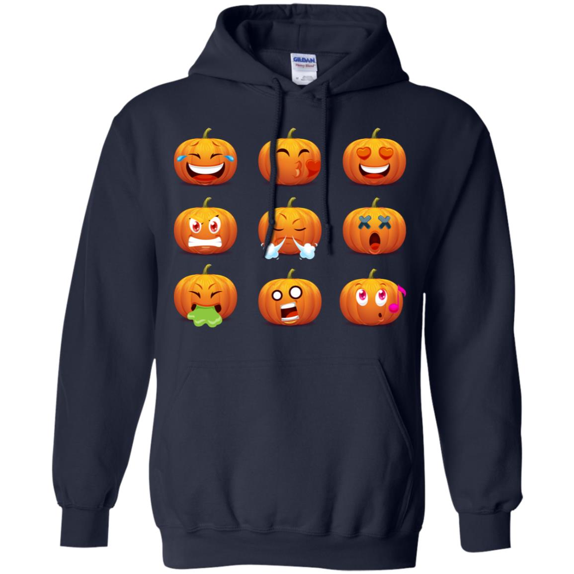 Funny Pumpkins Emoji Halloween Gift Shirt Navy