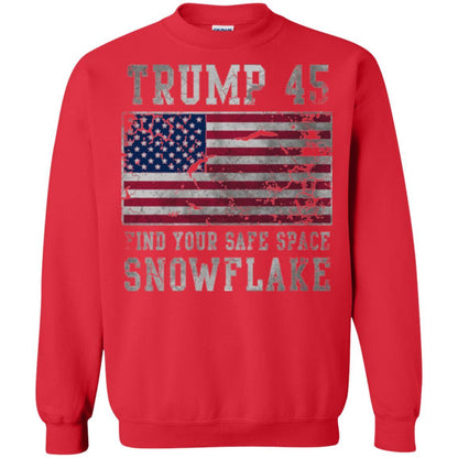 Trump 45 Find Your Safe Space Snowflake T-shirt Red